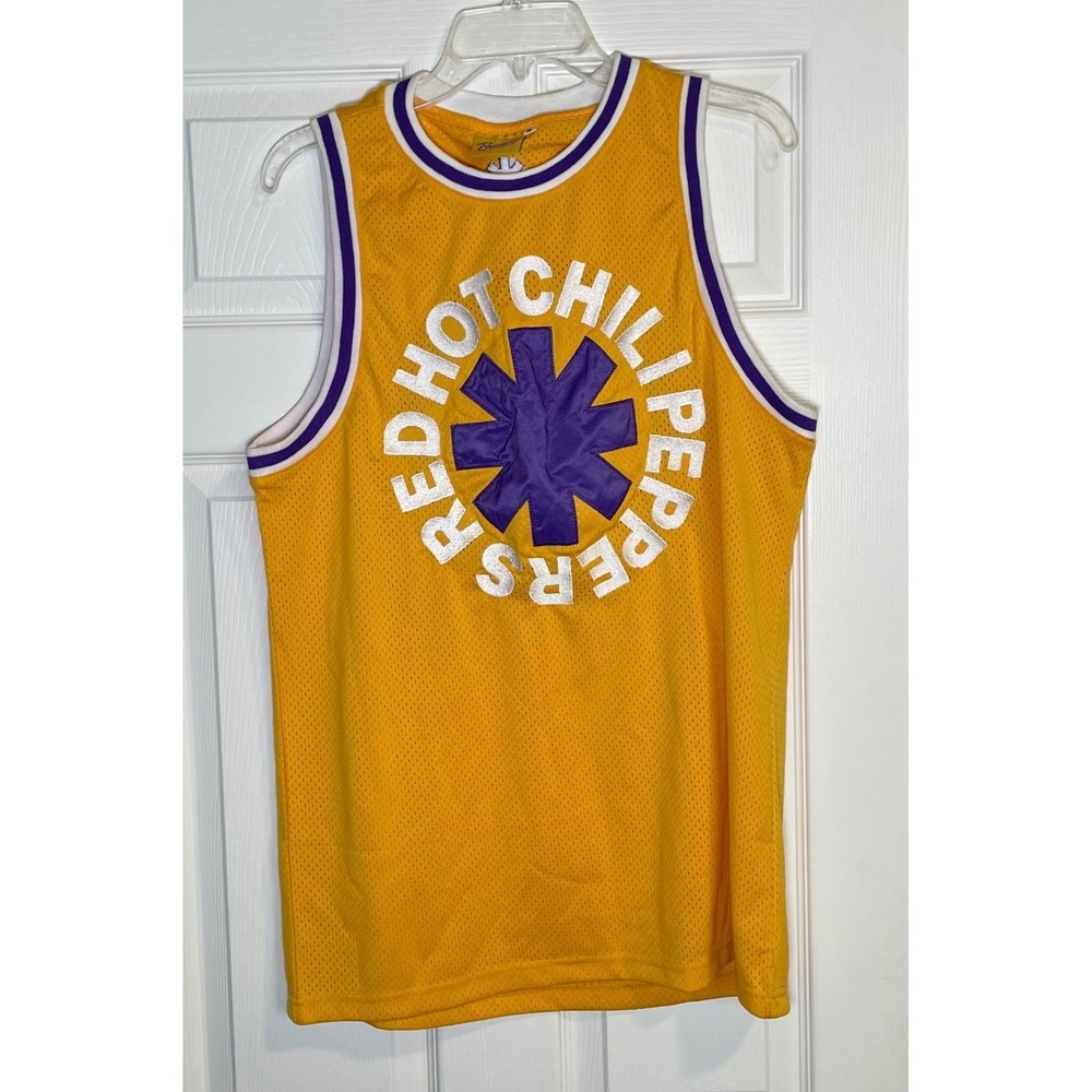 Bravado Red Hot Chili Peppers RHCP 83 Basketball Jersey Yellow Purple Men Medium